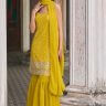 Yellow Sequin Sharara Kurti Festival Look