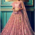 Woman Sequin Embellished Party Net Lehenga Choli in Pink