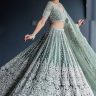Cyan Engagement Wedding Net Embellished Lehenga Choli