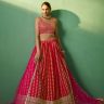 Pink & Red Sequined Kalidar Sequinned Lehenga Choli
