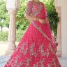Pink Net Lehenga Choli for Ring Ceremony