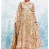 Beige Comfy Georgette Flared Anarkali Kurti Set