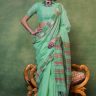Mint Cotton Woven Formal Saree
