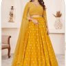 Yellow Georgette lehenga Choli with Dupatta for Haldi