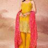 Mustard Sequin Wedding Bridal Gharara for Haldi