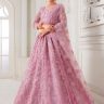 Pink Net Engagement Lehenga for Bride