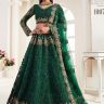 Green Beautiful Indian Bridal Lehenga Choli in Net