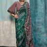 Green Printed Silk Saree