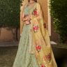 Georgette Pastel Green Bridesmaid Lehenga with Organza Dupatta
