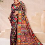Black Kashmiri Pashmina Saree Look for Woman