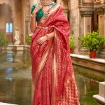 Woman Red Bridal Look in Banarasi Saree