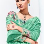 Pastel Dream Mint Organza Saree