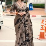 digital print satin silk saree