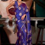 Blue Saree for Women in Satin Handloom