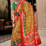 Beige Lagadi Patta Pallu Wedding Patola Silk Saree
