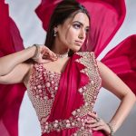 Magenta Satin Silk Karwa Chauth Ready to Wear Saree