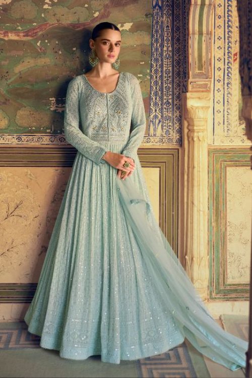 Bollywood Style Chikankari Aanarkali for Woman
