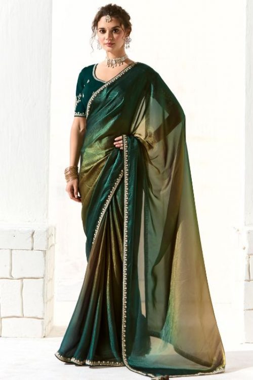 Indian Wedding Organza Designer Blouse Bollywood Saree