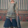 Indian Georgette Teal Designer Gharara for Wedding