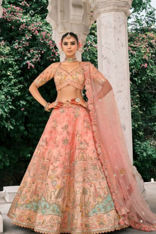 Indian wedding Purple Silk Lehenga Choli for Woman