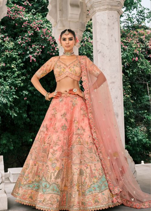 Indian wedding Purple Silk Lehenga Choli for Woman