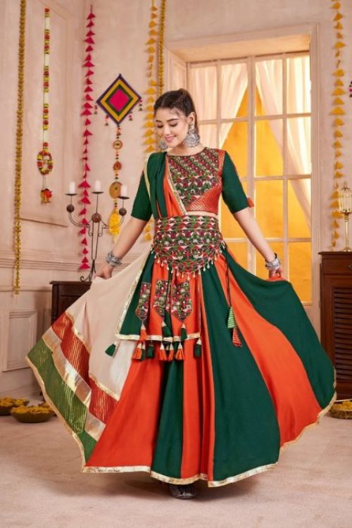 Navratri Multicolor Chaniya Choli Traditional Wear in Cotton