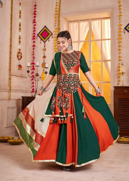 Navratri Multicolor Chaniya Choli Traditional Wear in Cotton