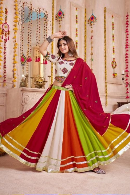 Multicolor Cotton Garba Special Lehenga Choli