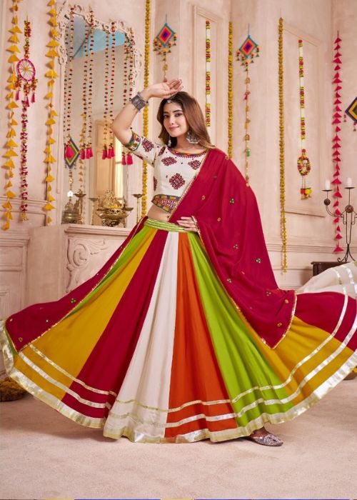 Multicolor Cotton Garba Special Lehenga Choli