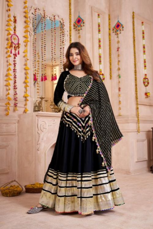 Black Navratri Special Ready to Wear Chaniya Choli
