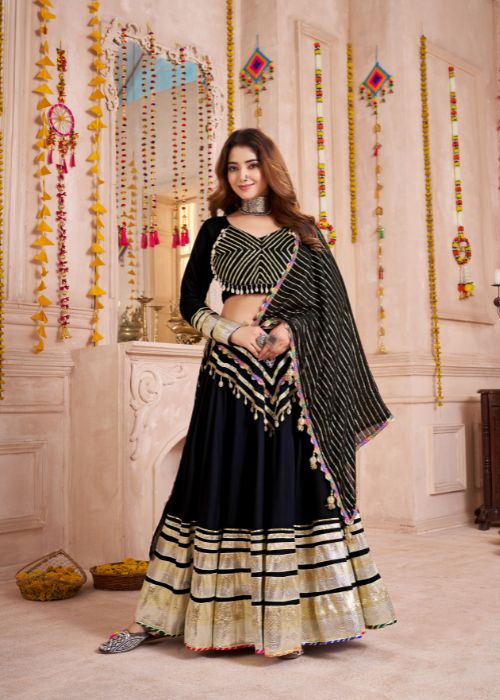 Black Navratri Special Ready to Wear Chaniya Choli