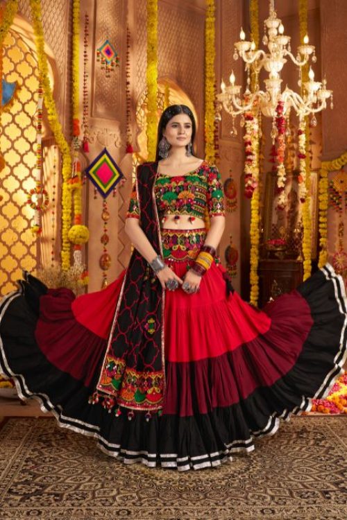 Colorful Embroidery Work Navratri Chaniya Choli Outfit